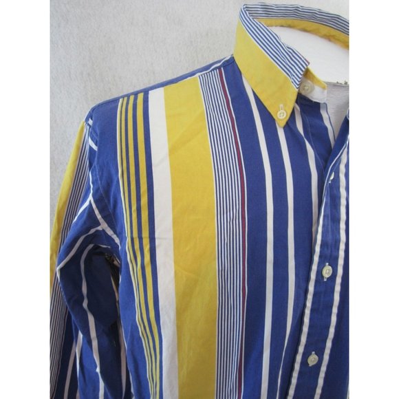 RALPH LAUREN Classic Fit slim Men Shirt 15 1/2 M vintage 1990s stripe cotton - Picture 4 of 8